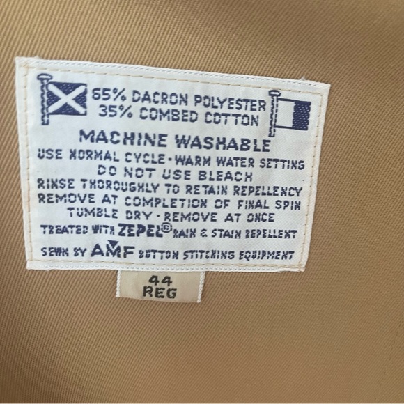 John Weitz Harbor Master Vtg 70’s Trench Coat w/ Removable Wool Lining Sz 44R - Picture 15 of 16